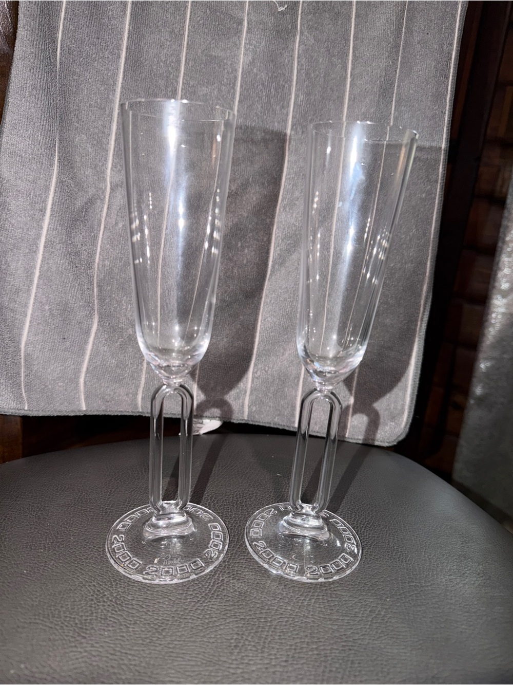 Riedel Crystal Champagne Flutes from Y2K - Pair
